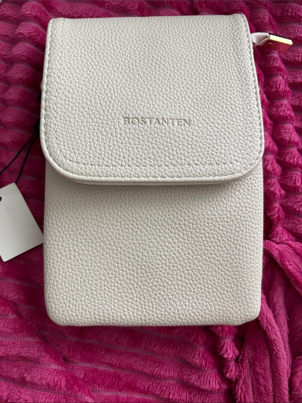 BOSTANTEN Evelyn Leather Crossbody Phone Wallet For Women Boudoir Style- Cream